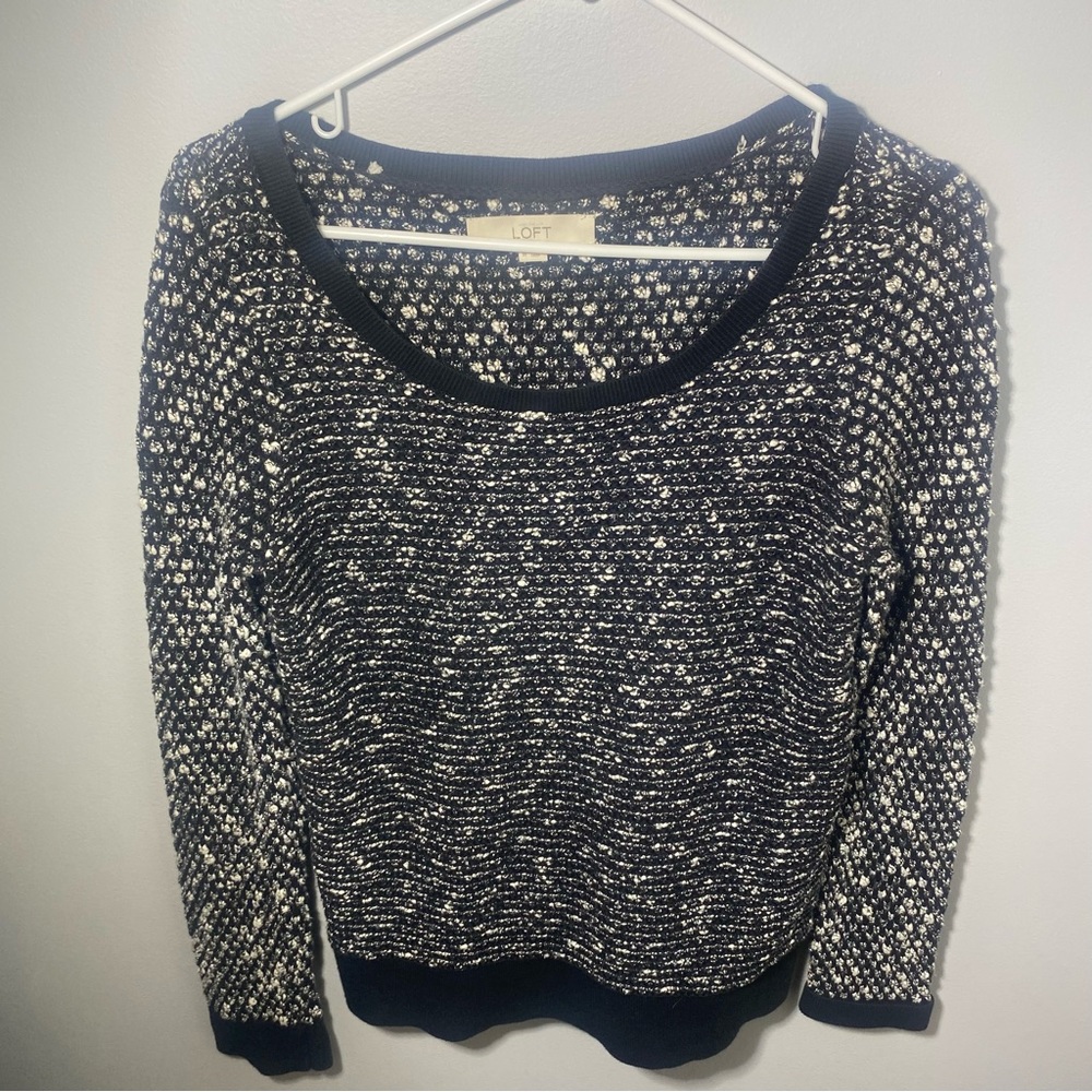 Loft, Medium, Black and White Sweater, Perfect Condition.